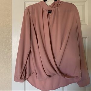 New York & Company Chiffon Blush Blouse size XL